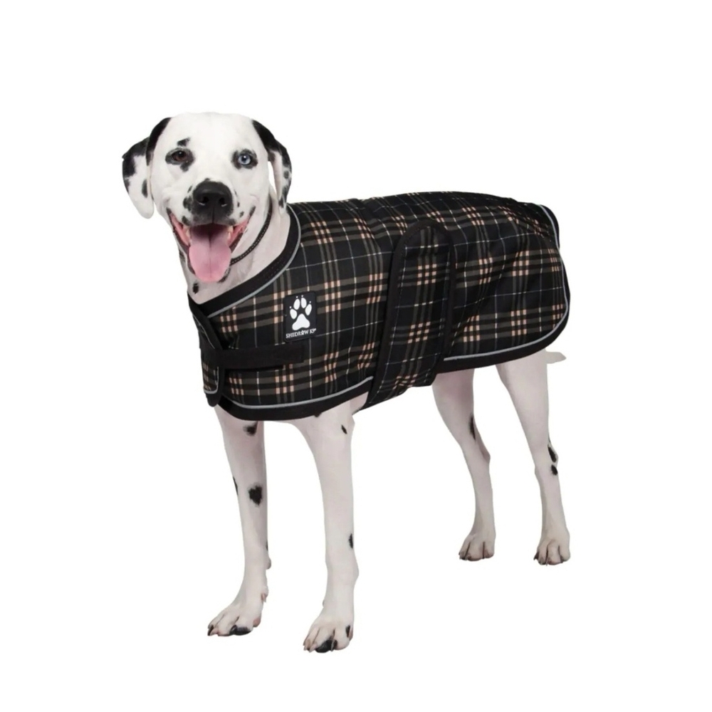 Plaid Dog Coat - Black and Brown